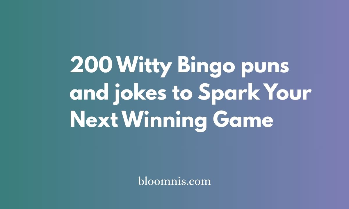 200 Witty Bingo puns and jokes to Spark Your Next Winning Game