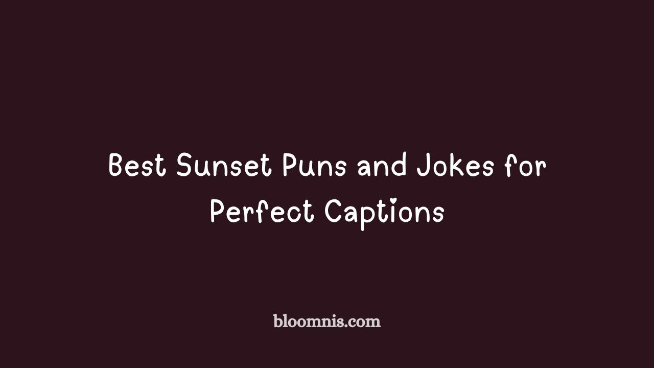 sunset puns and jokes