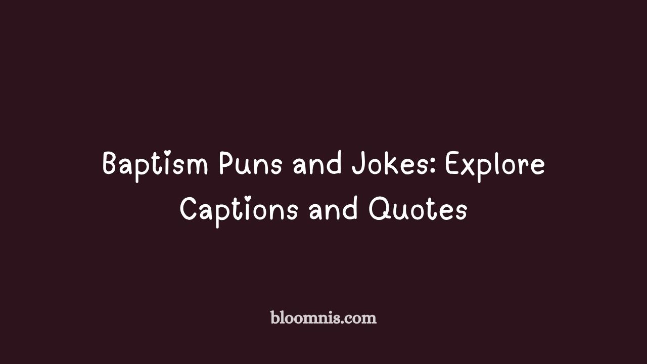 baptism puns and jokes
